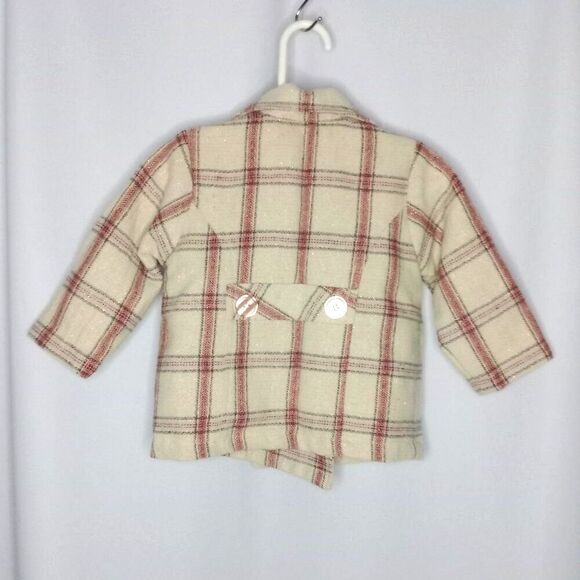 Cradle Togs Infant Toddler Lined Pea Coat Girls Plaid Button Front Pockets 18M - Picture 2 of 5